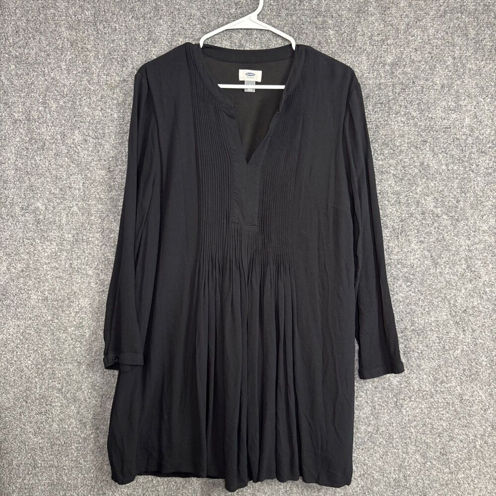 Old Navy Shift Dress Womens Size L Black Pleated